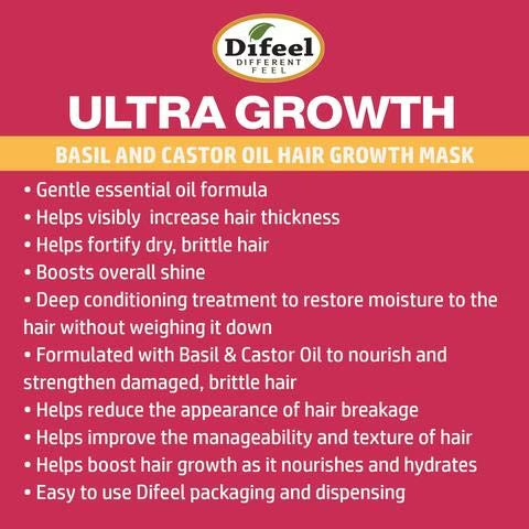 Difeel Ultra Growth Basil & Castor Hair Mask 354ml / 12 oz