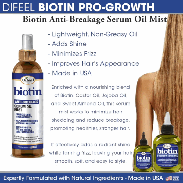 Difeel Anti-Breakage Serum Oil Mist Biotin 8oz