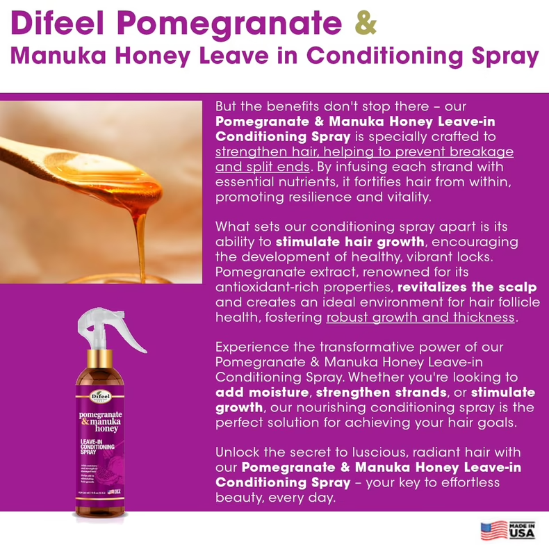 Difeel Pomegranate Manuka Honey Leave-In 237ml / 8oz