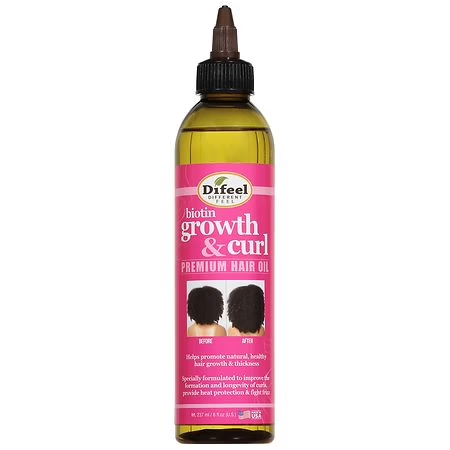Difeel Growth and Curl Biotin Premium Hair Oil 237ml / 8oz