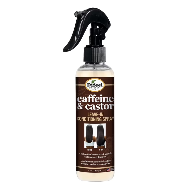 Difeel Caffeine and Castor Leave-In Spray 177ml / 6oz Difeel Caffeine and Castor Leave-In Spray 177ml / 6oz