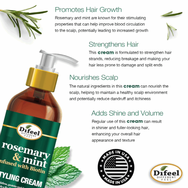 Difeel Rosemary & Mint Styling Cream 12oz