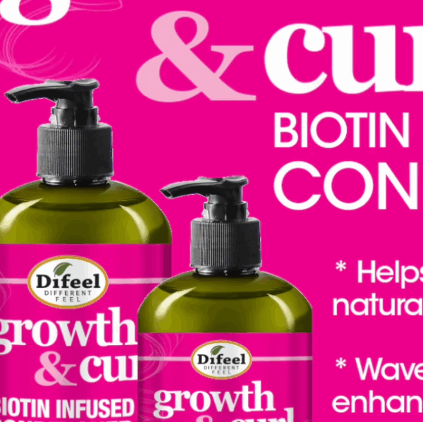 Difeel Growth and Curl Biotin Premium Hair Oil 237ml / 8oz