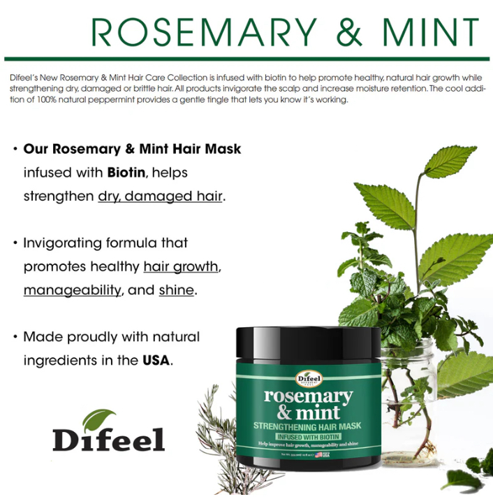 Difeel Rosemary & Mint Hair Mask 12oz
