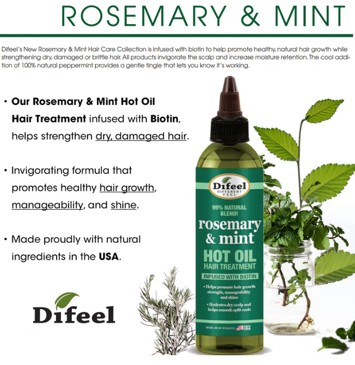 Difeel Rosemary & Mint Hot Oil Treatment 237ml / 8oz