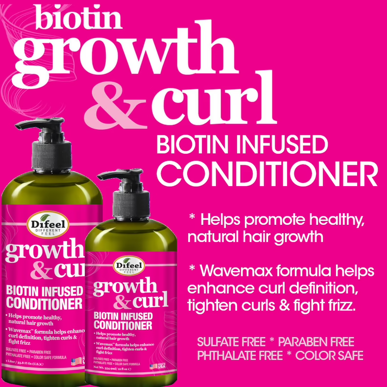 Difeel Growth and Curl Biotin Conditioner 354ml / 12oz