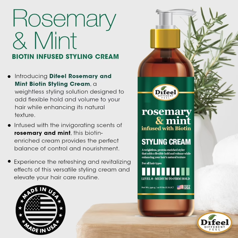 Difeel Rosemary & Mint Styling Cream 12oz