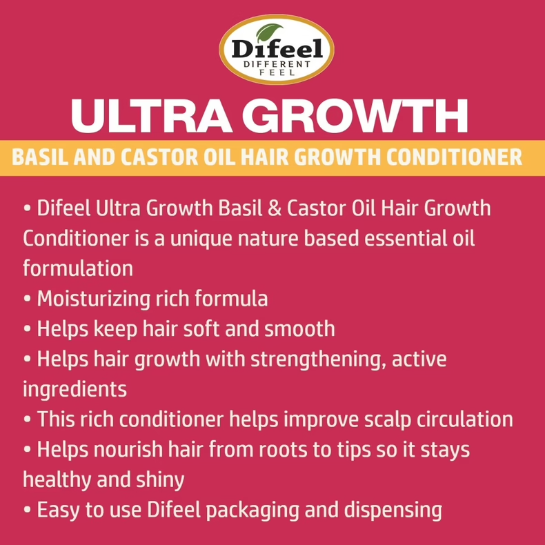 Difeel Ultra Growth Basil & Castor Oil Pro Growth Conditioner 354ml / 12oz