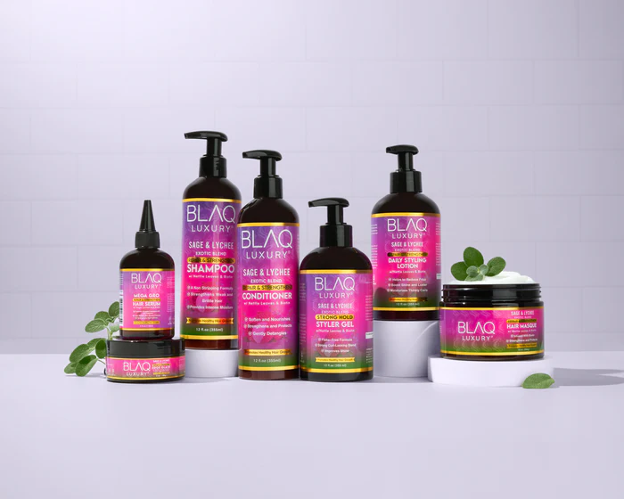 Blaq Luxury Sage & Lychee Repair and Strengthen Complete Haircare Set of 7 Blaq Luxury Sage & Lychee Repair and Strengthen Complete Haircare Set of 7