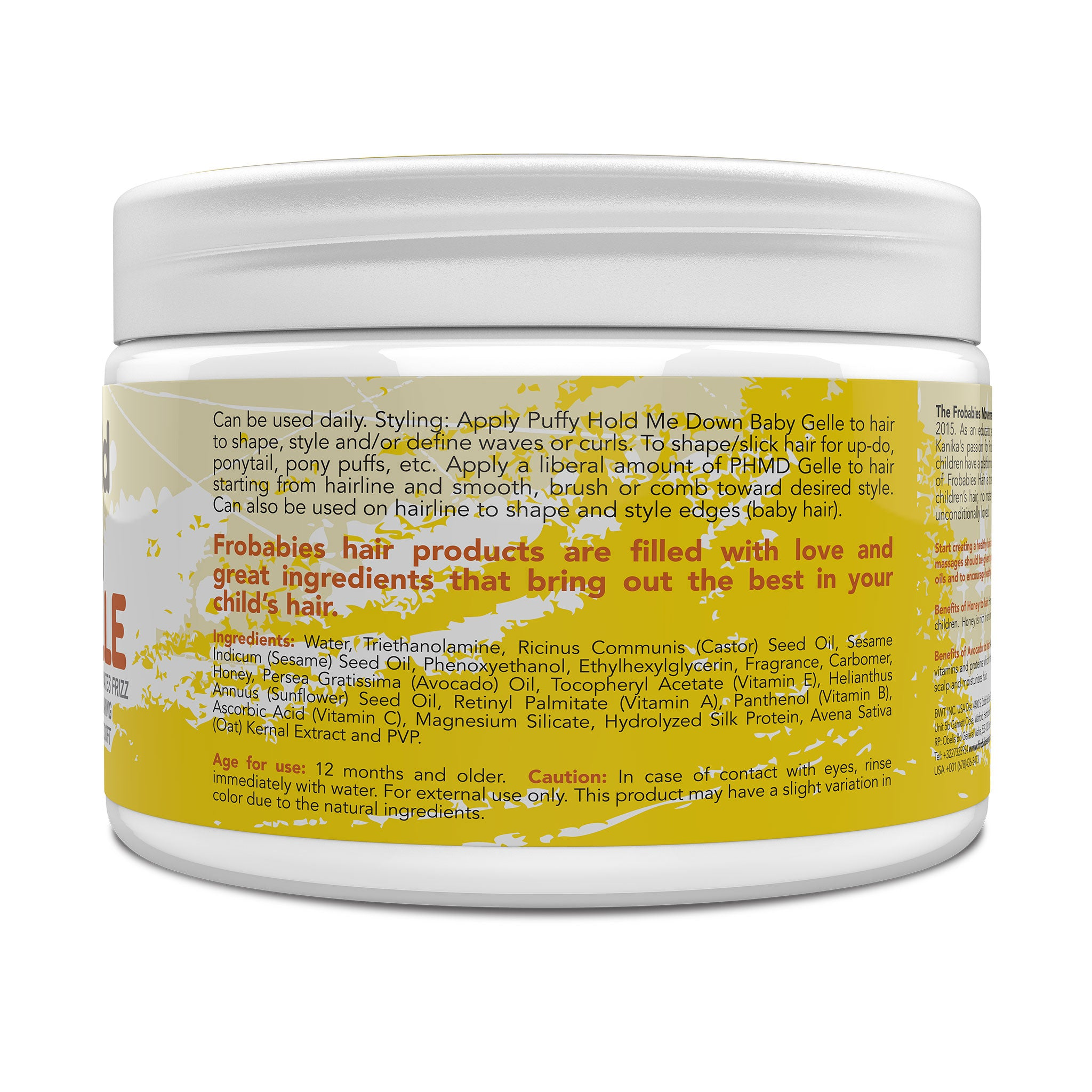 FroBabies Hair Puffy Hold Me Down Baby Gelle 355ml