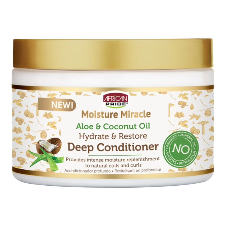 African Pride Moisture Miracle Aloe & Coconut Oil Deep Conditioner 340gr