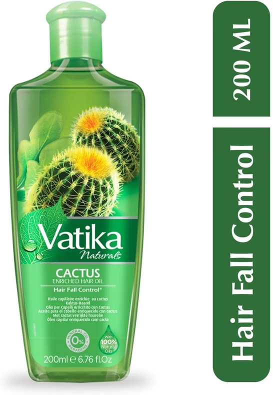 Dabur Vatika Naturals Cactus Enriched Hair Oil - Hair Fall Control - 200 ml