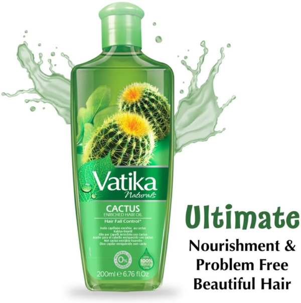 Dabur Vatika Naturals Cactus Enriched Hair Oil - Hair Fall Control - 200 ml