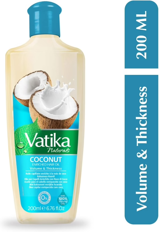 Dabur Vatika Naturals Coconut Enriched Hair Oil - Volume And Thickness - 200 ml
