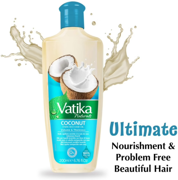 Dabur Vatika Naturals Coconut Enriched Hair Oil - Volume And Thickness - 200 ml