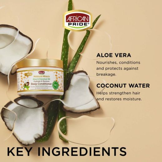 African Pride Moisture Miracle Aloe & Coconut Oil Deep Conditioner 340gr