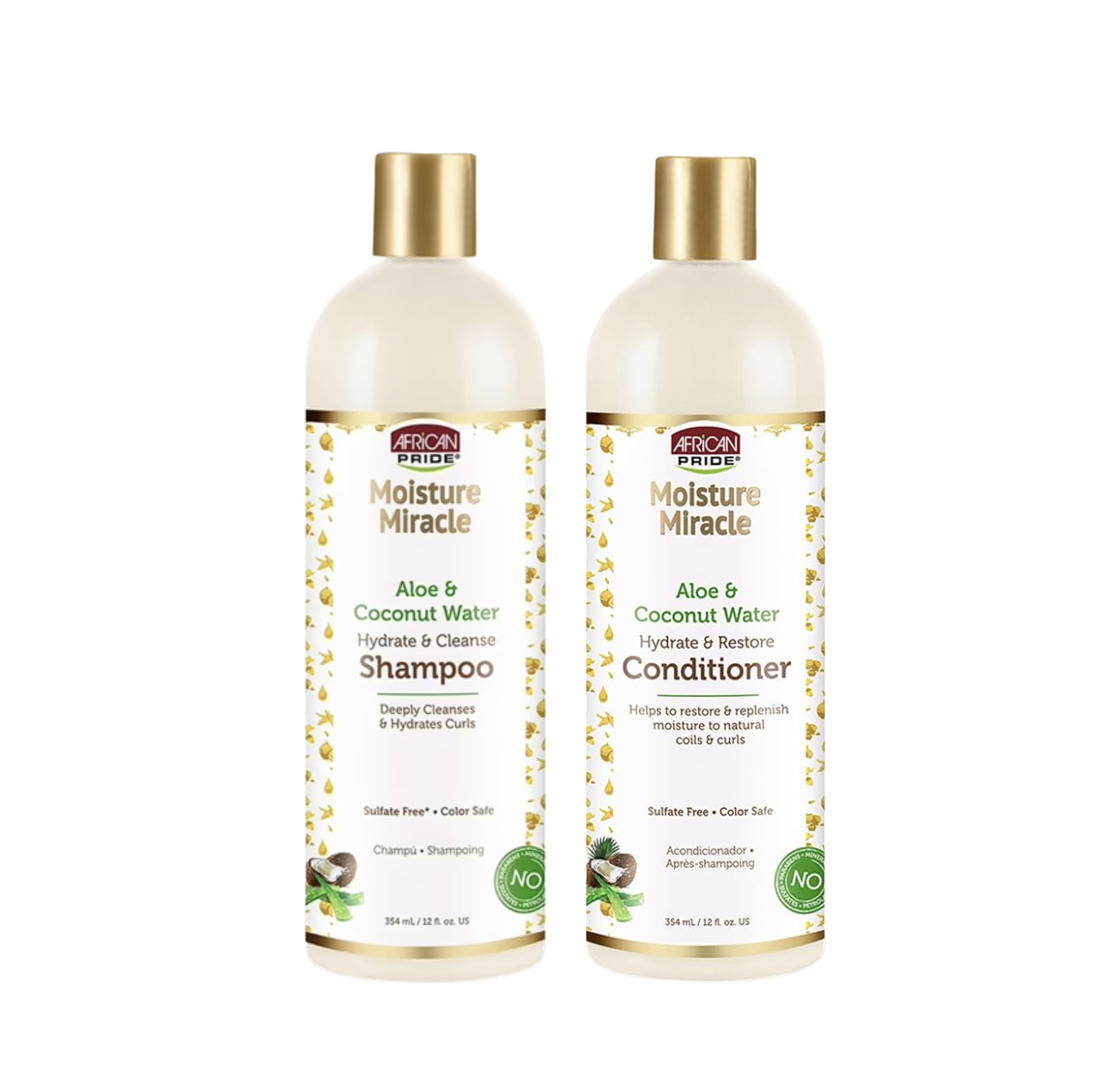 African Pride Moisture Miracle Aloe & Coconut Water Shampoo en Conditioner 354ml - Duopack
